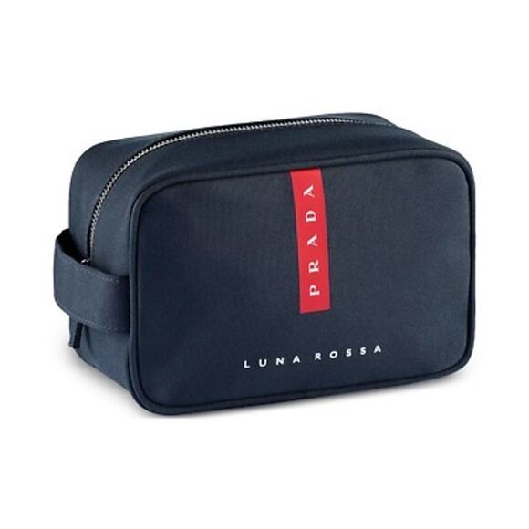 Prada Luna Rossa Ocean Pouch Charcoal Black Travel Toiletry Bag & Dust Bag NEW - Picture 1 of 7
